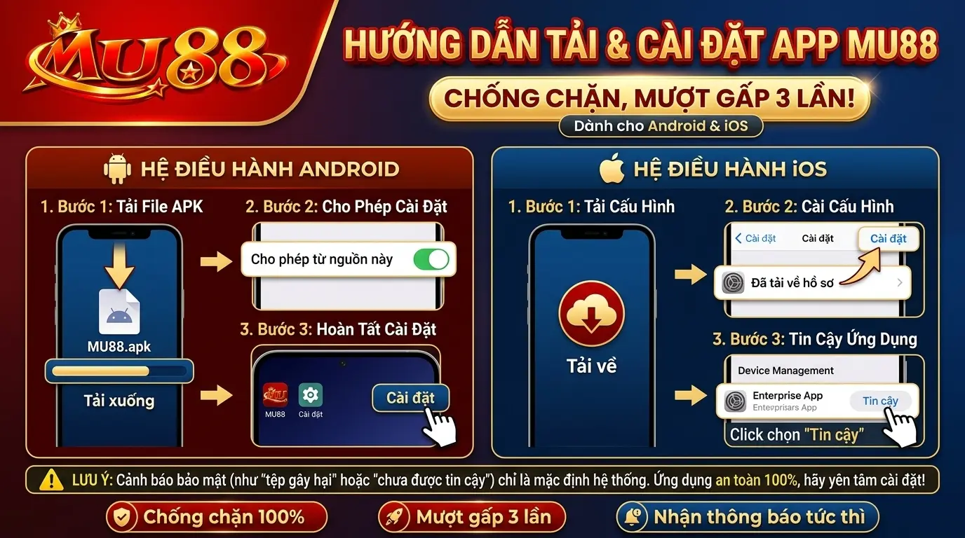 mu88 huong dan tai cai dat app mu88 android ios